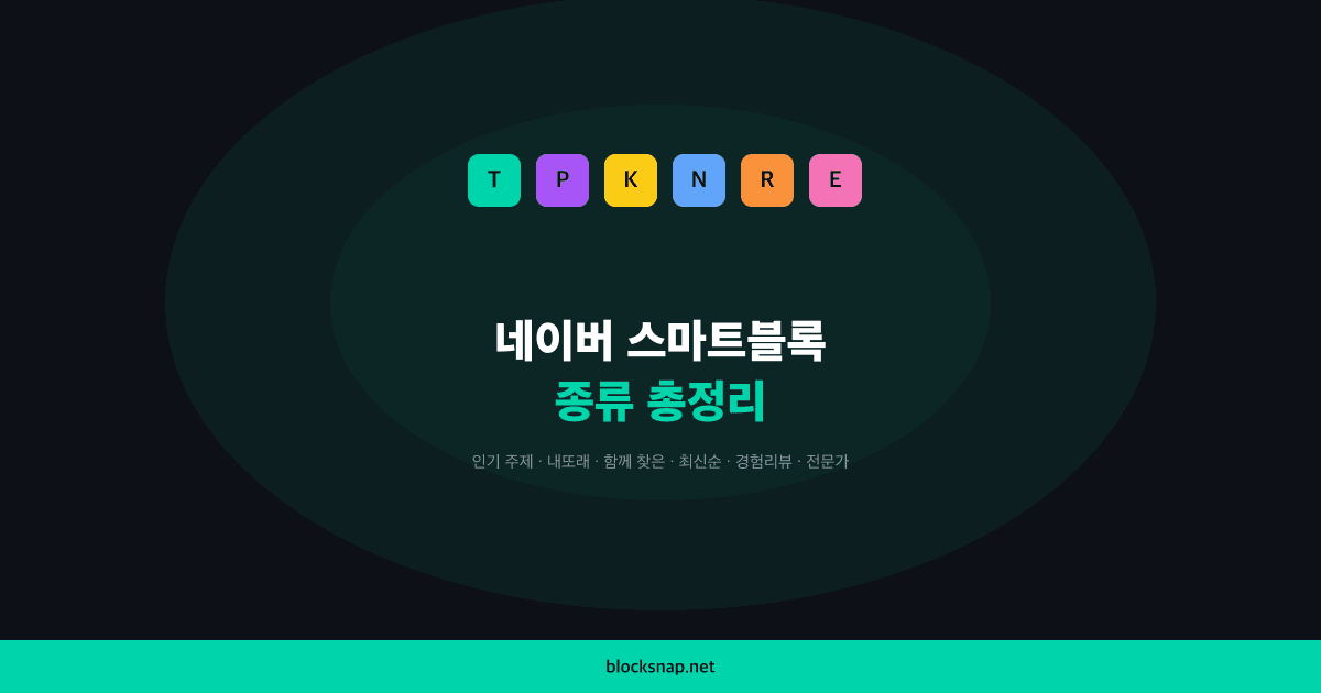 네이버 스마트블록 종류 6가지 총정리 — 인기 주제, 내또래, 함께 찾은 블록 비교